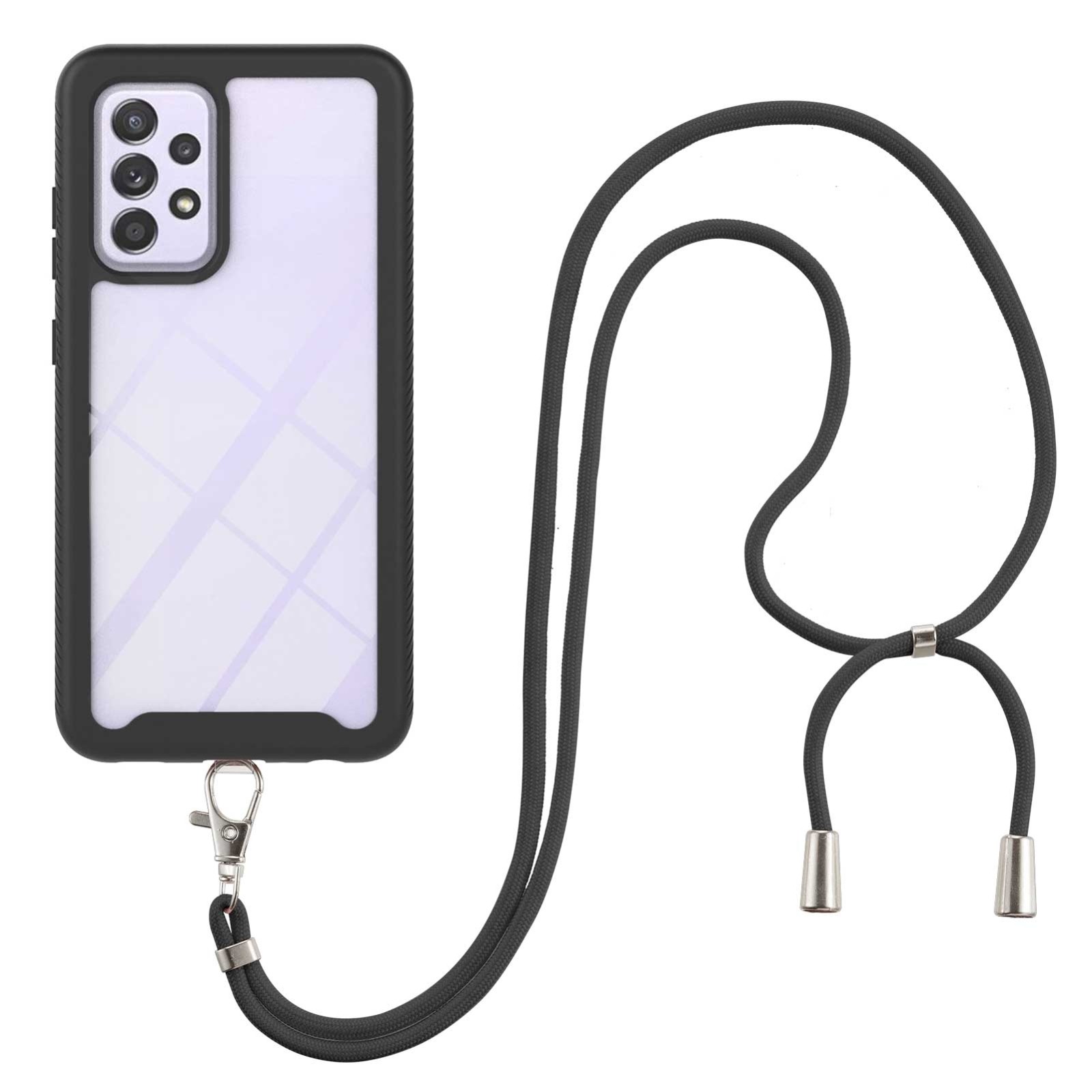 Samsung Galaxy A33 5G Θήκη Μαύρη με Λουράκι Starry Sky Solid Color Series Shockproof PC + TPU Protective Case with Neck Strap