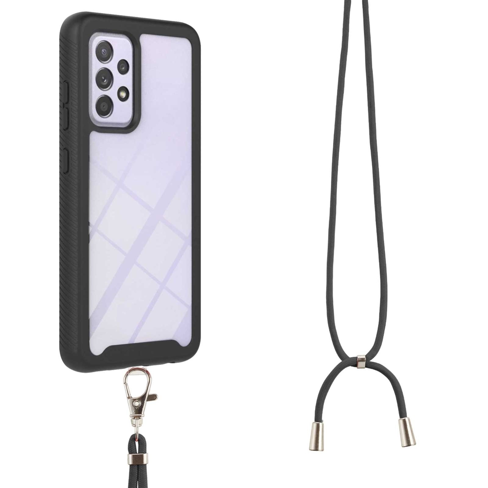 Samsung Galaxy A33 5G Θήκη Μαύρη με Λουράκι Starry Sky Solid Color Series Shockproof PC + TPU Protective Case with Neck Strap