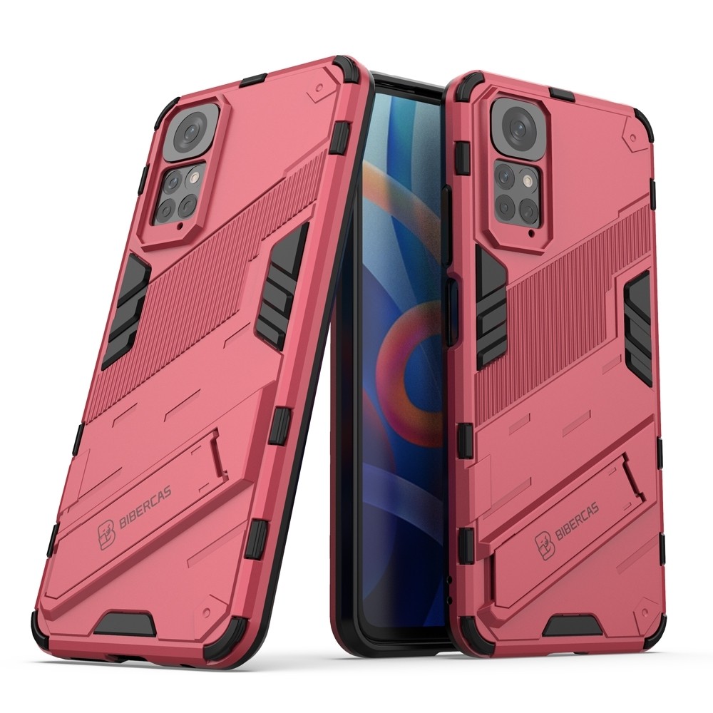 Xiaomi Redmi Note 11 / Note 11S Σκληρή Θήκη Απαλή Κόκκινη Με Σταντ Punk Armor 2 in 1 PC + TPU Shockproof Case Light Red