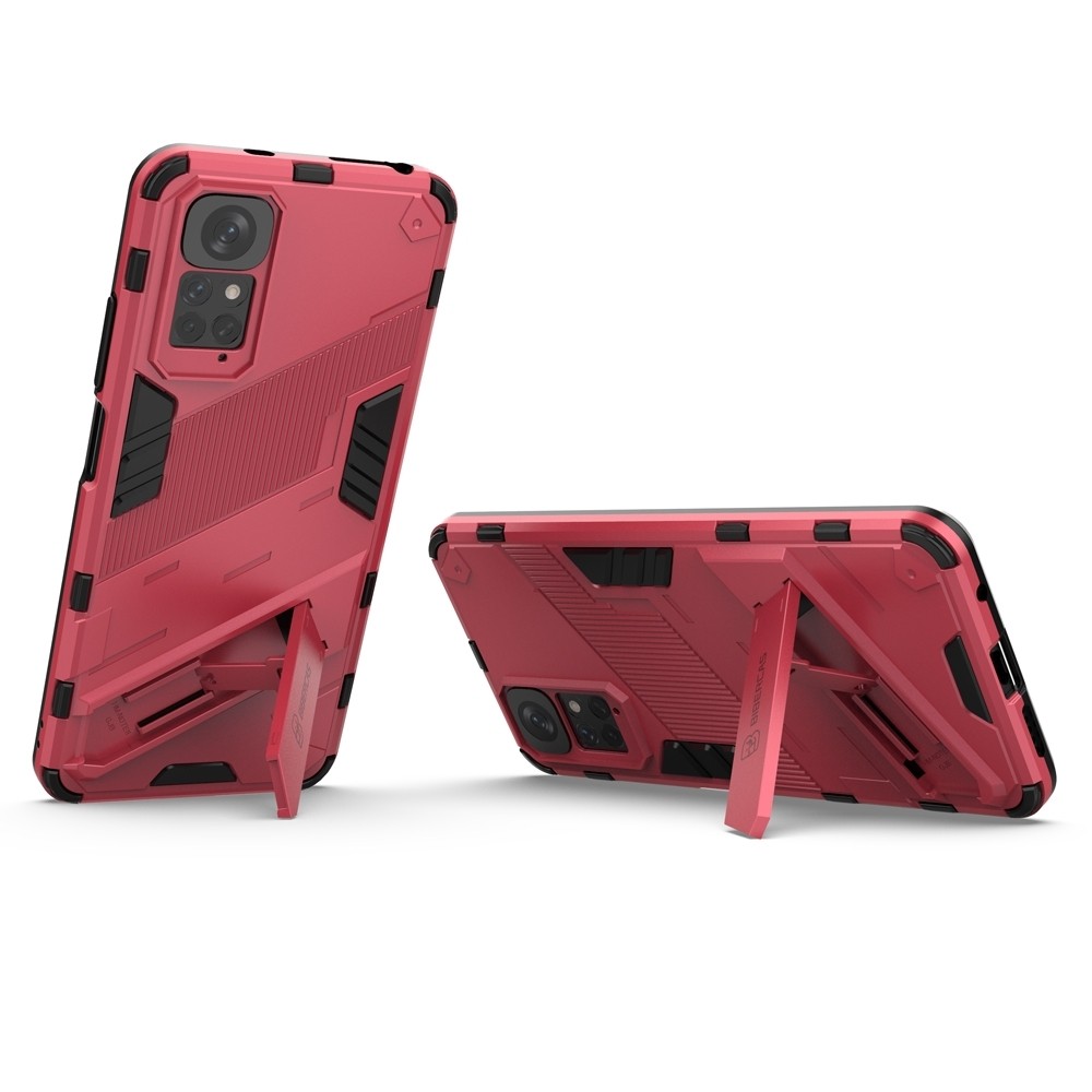 Xiaomi Redmi Note 11 / Note 11S Σκληρή Θήκη Απαλή Κόκκινη Με Σταντ Punk Armor 2 in 1 PC + TPU Shockproof Case Light Red