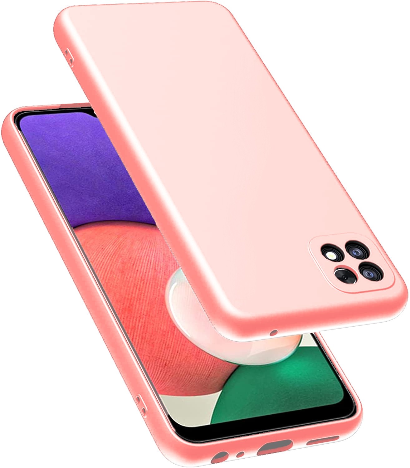 Samsung Galaxy A22 5G Θήκη Σιλικόνης Ροζ Soft Touch Silicone Rubber Soft Case Pink