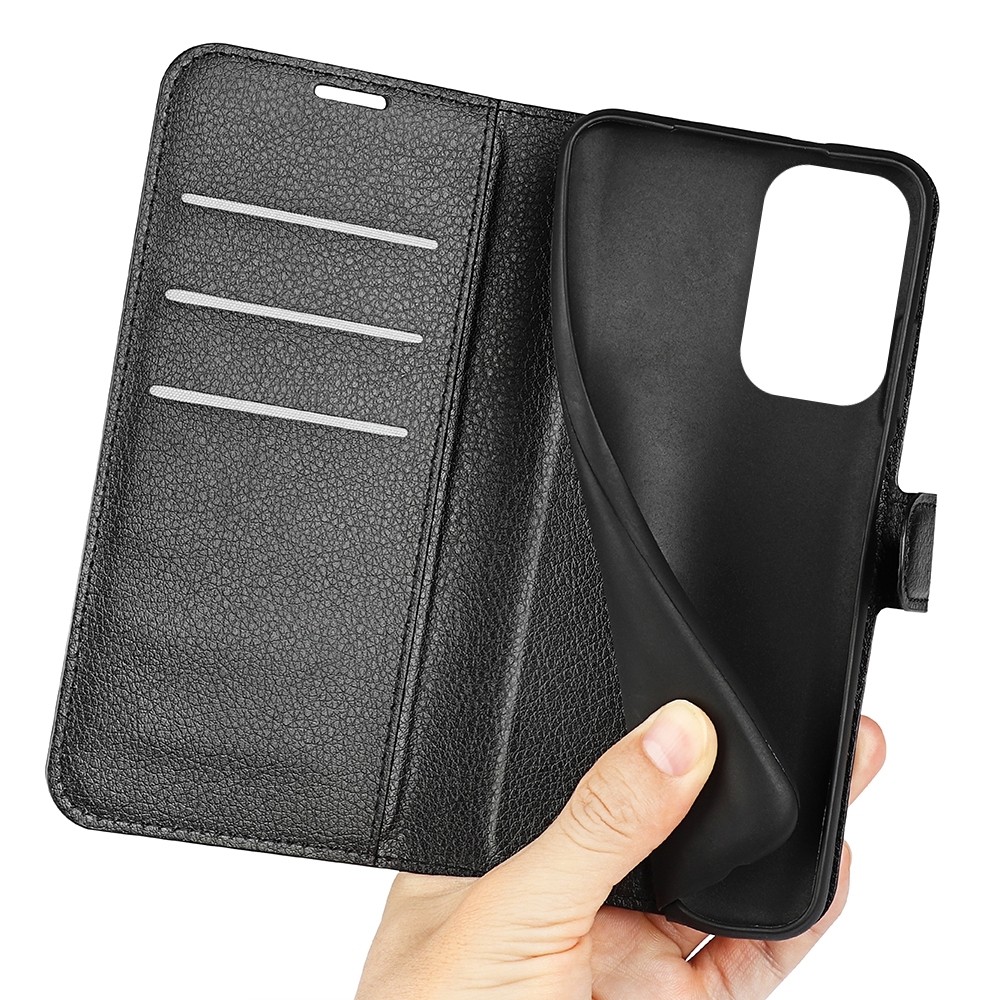 Xiaomi Poco M4 Pro 5G Θήκη Βιβλίο Μαύρο Litchi Texture Horizontal Flip Protective Case Black