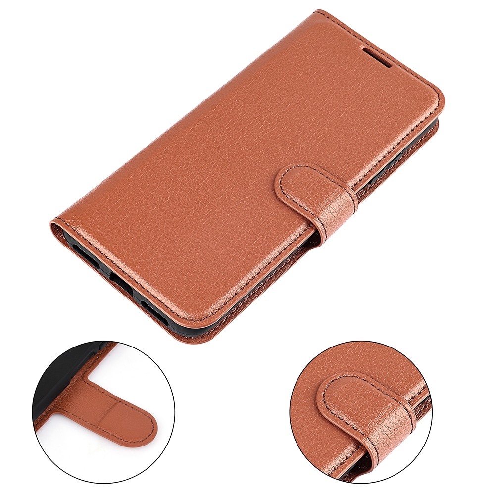Xiaomi Poco M4 Pro 5G Θήκη Βιβλίο Καφέ Litchi Texture Horizontal Flip Protective Case Brown