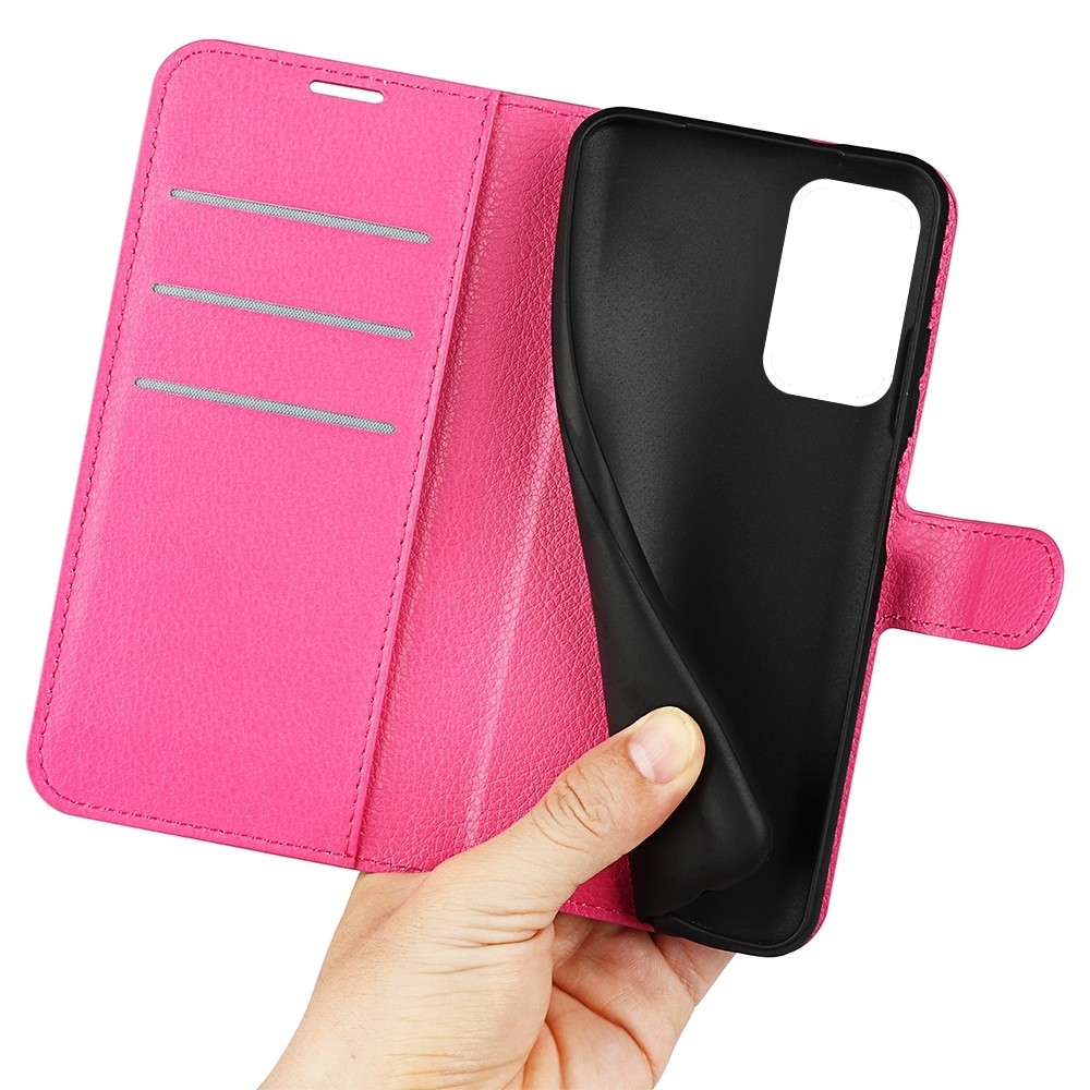 Xiaomi Poco M4 Pro 5G Θήκη Βιβλίο Φούξια Litchi Texture Horizontal Flip Protective Case Fuchsia