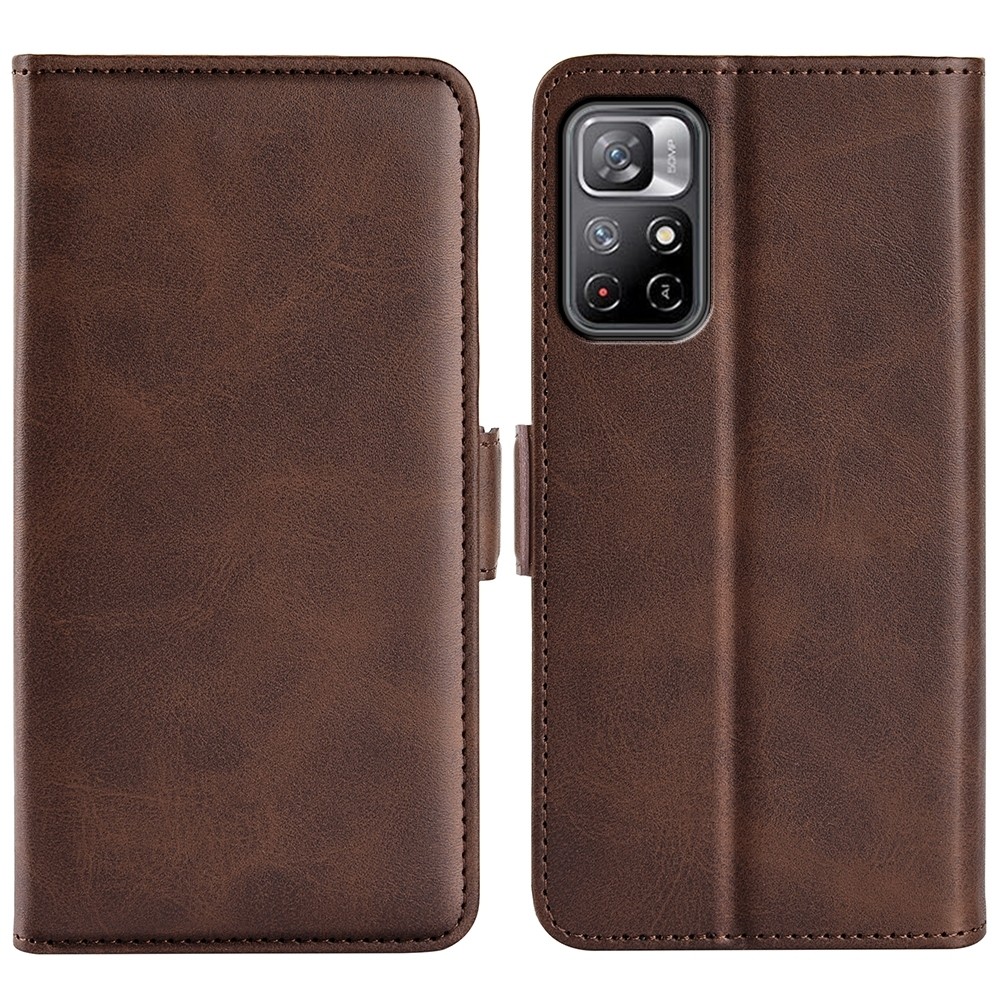 Xiaomi Poco M4 Pro 5G Θήκη Βιβλίο Καφέ Dual-side Magnetic Buckle Horizontal Flip Case Brown
