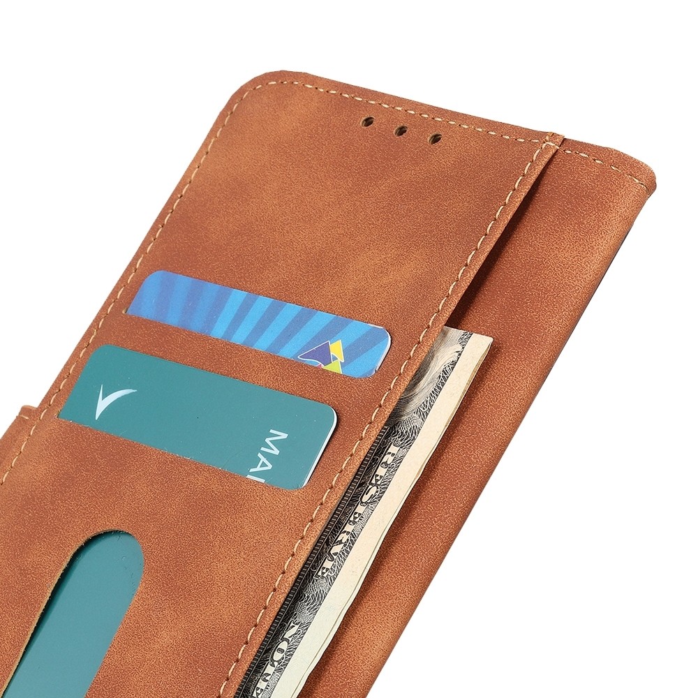 Xiaomi Poco M4 Pro 5G Θήκη Βιβλίο Καφέ KHAZNEH Retro Texture Horizontal Flip Phone Case Brown