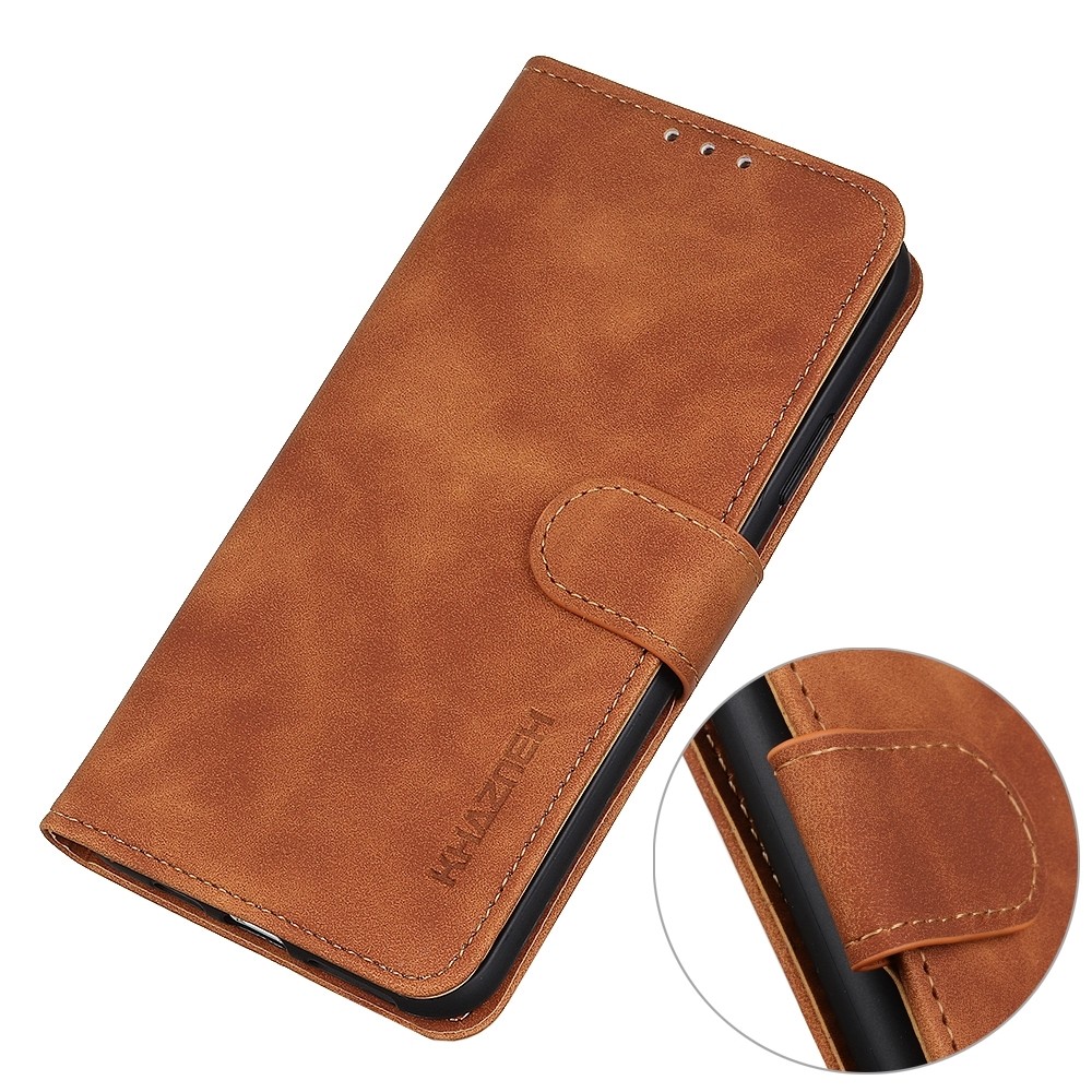 Xiaomi Poco M4 Pro 5G Θήκη Βιβλίο Καφέ KHAZNEH Retro Texture Horizontal Flip Phone Case Brown