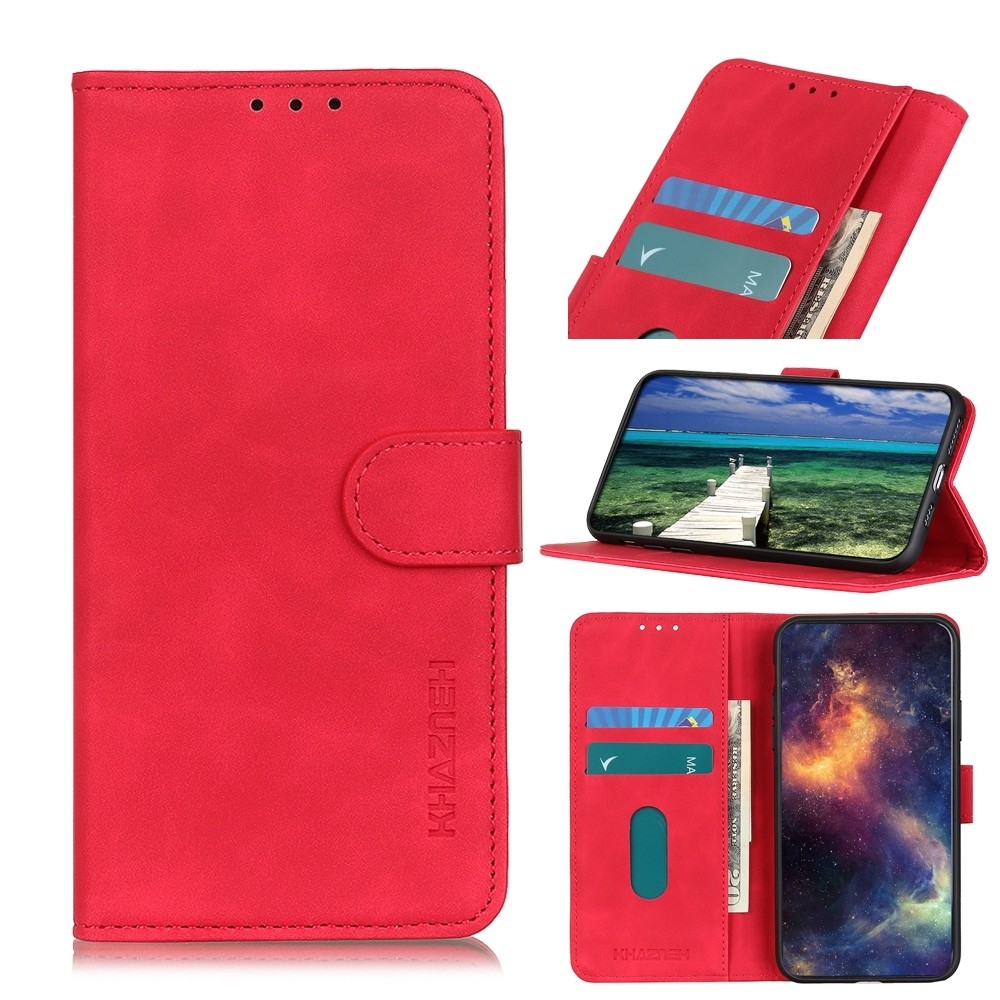 Xiaomi Poco M4 Pro 5G Θήκη Βιβλίο Κόκκινο KHAZNEH Retro Texture Horizontal Flip Phone Case Red