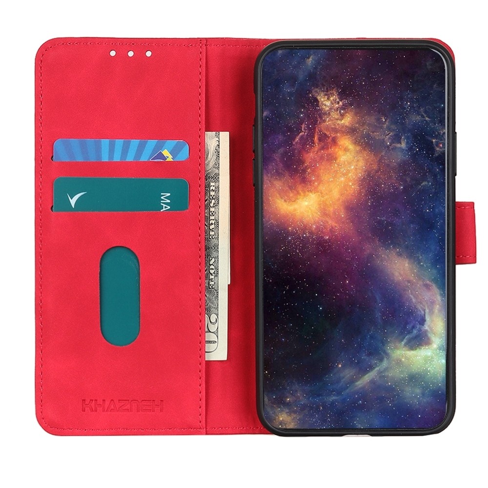 Xiaomi Poco M4 Pro 5G Θήκη Βιβλίο Κόκκινο KHAZNEH Retro Texture Horizontal Flip Phone Case Red
