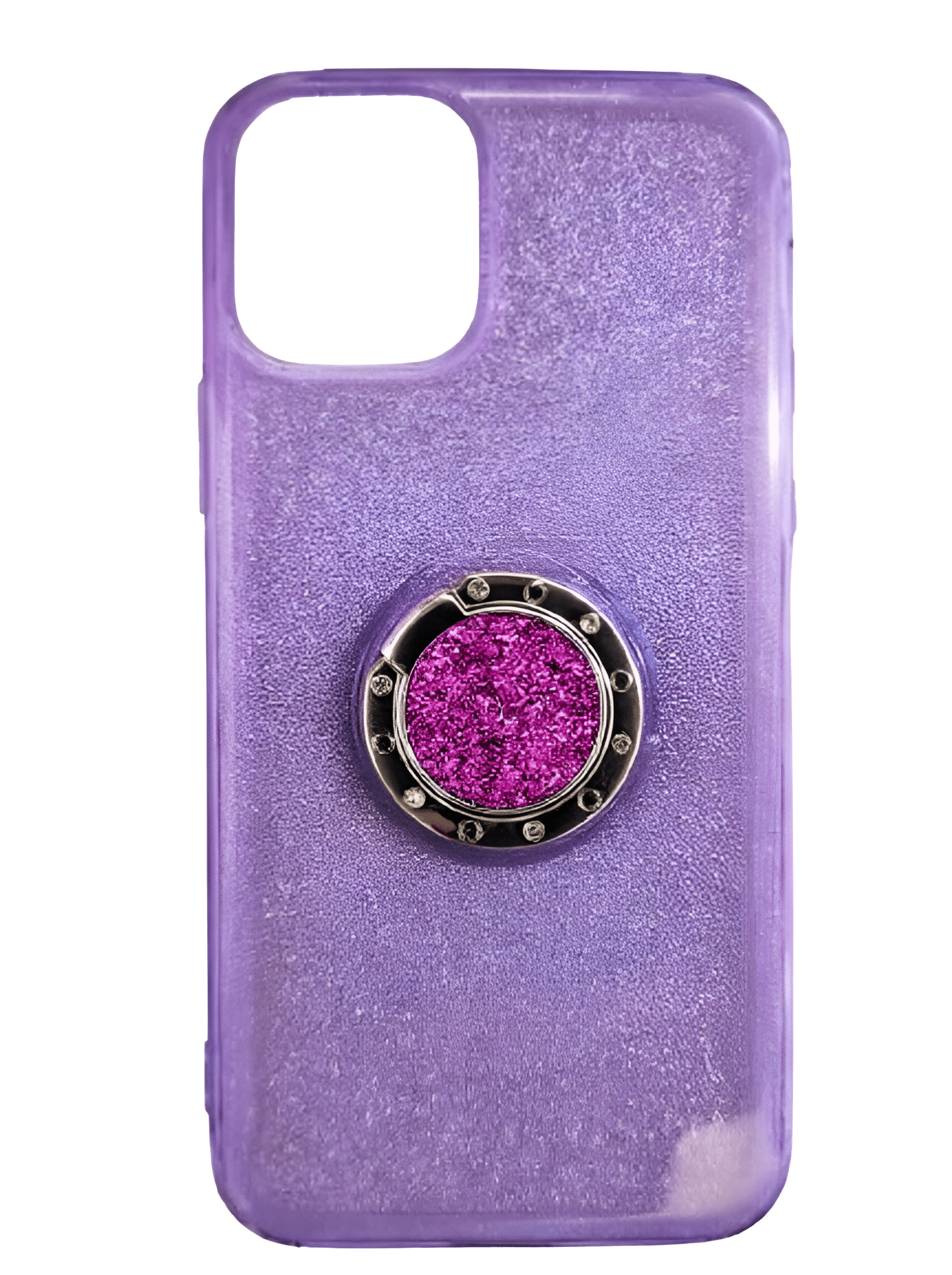 Forcell iPhone 11 Pro Ring Glitter Θήκη Σιλικόνης - Purple