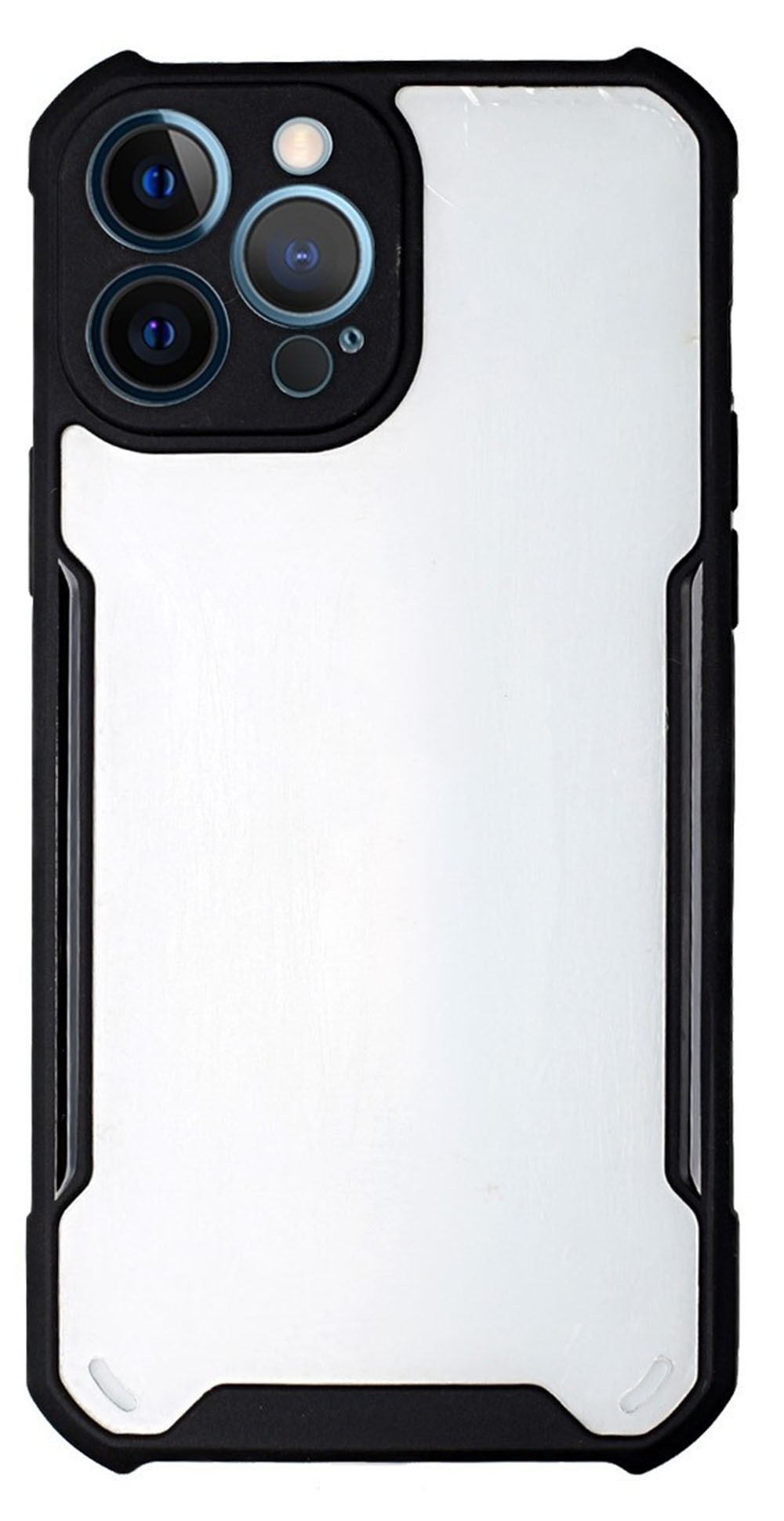 Forcell iPhone 13 Pro Θήκη Σκληρή Με Πλαίσιο Σιλικόνης Διάφανη - Black