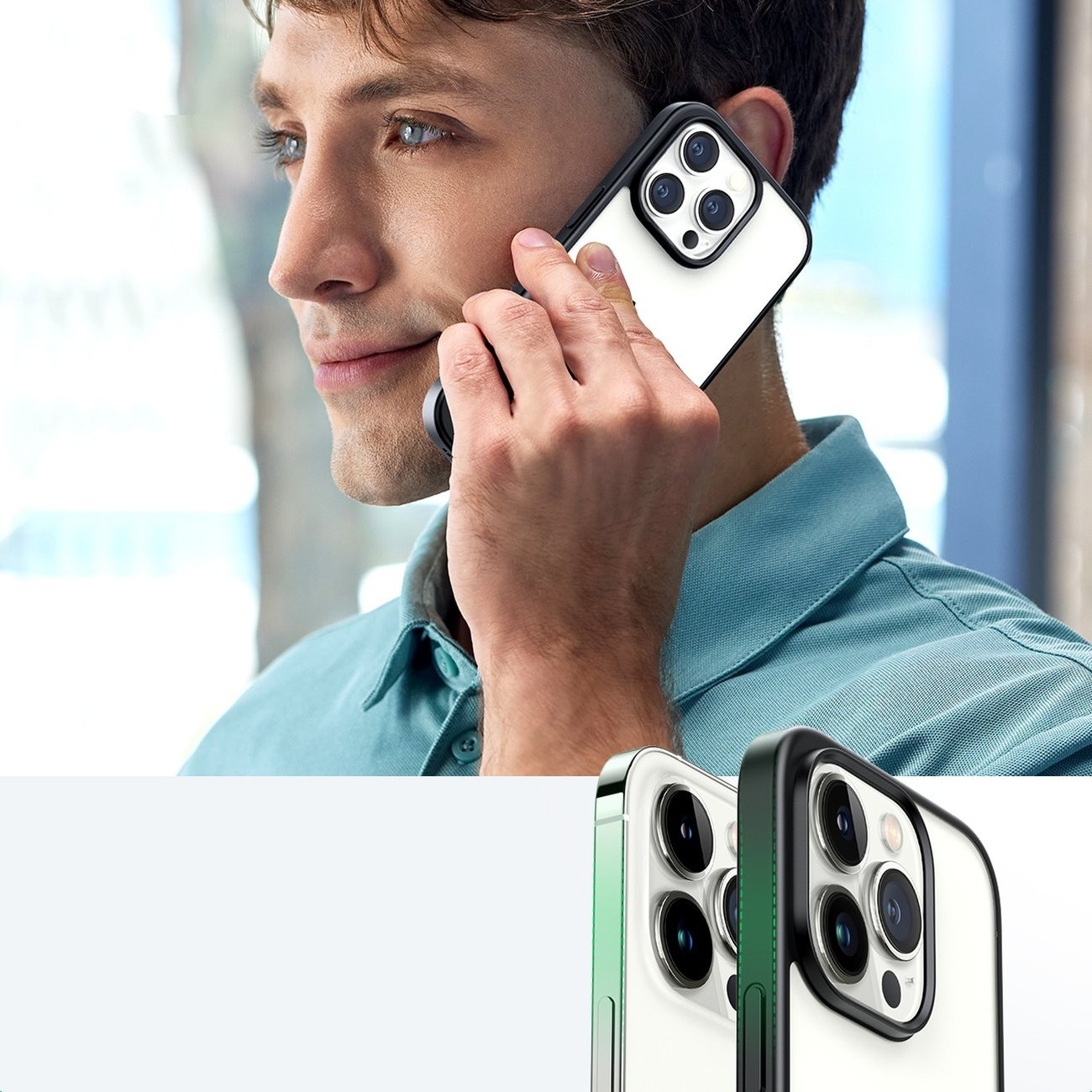 iPhone 14 Pro Θήκη Ugreen LP635 Kickstand Protective Case Hard Cover with Gel Frame and Built-in Stand Black (90926)