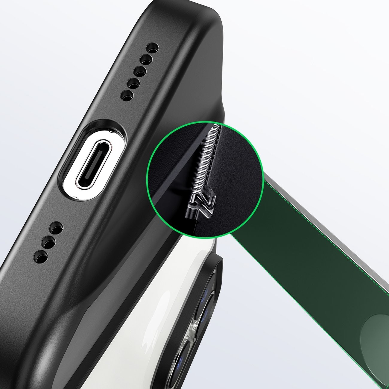 iPhone 14 Pro Θήκη Ugreen LP635 Kickstand Protective Case Hard Cover with Gel Frame and Built-in Stand Black (90926)