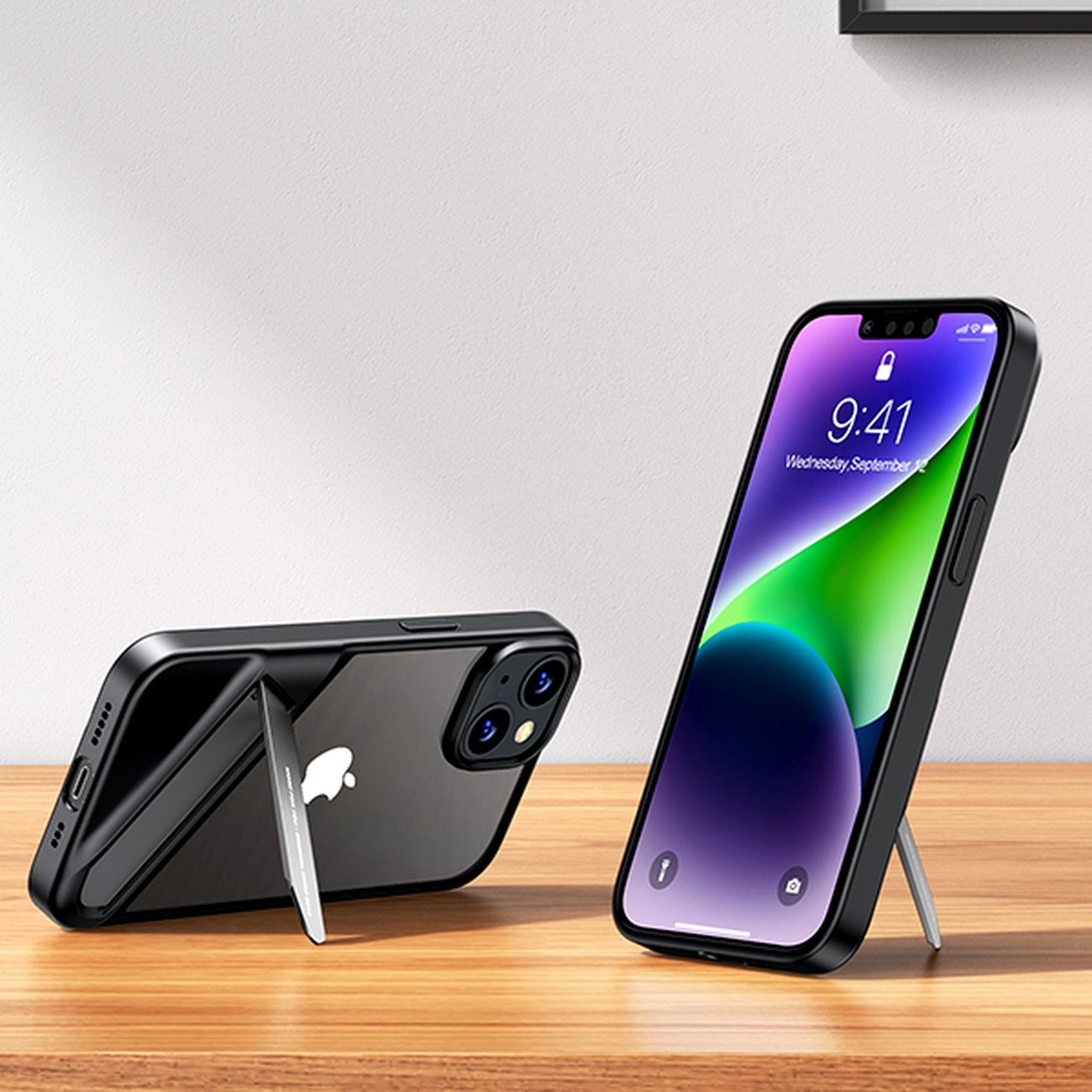 iPhone 14 Plus Θήκη Ugreen LP634 Kickstand Protective Case Hard Cover with Gel Frame and Built-in Stand Black (90925)