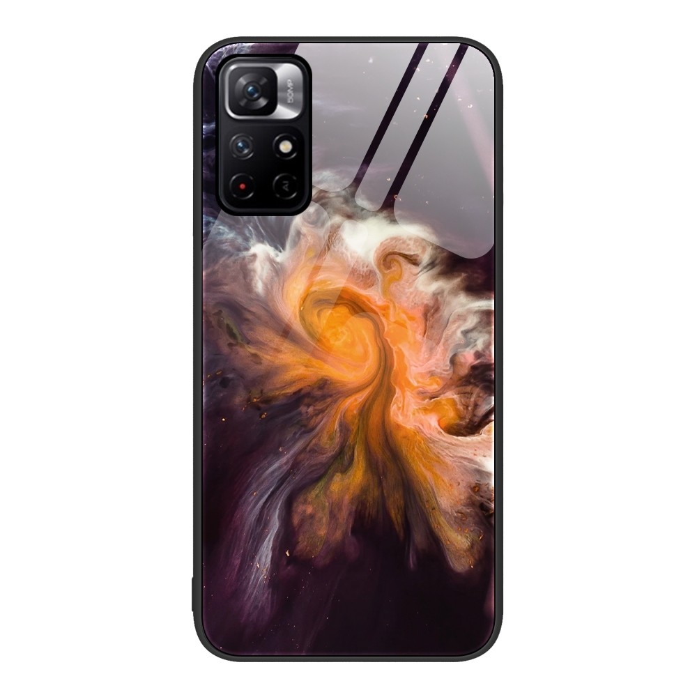 Xiaomi Poco M4 Pro 5G Θήκη Μάρμαρο Με Πλαίσιο Σιλικόνης Και Όψη Γυαλιού Marble Pattern Glass Protective Phone Case Typhoon