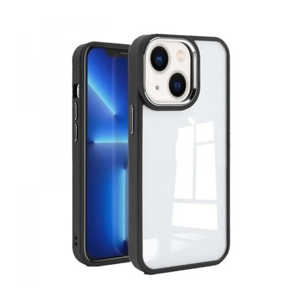 Forcell iPhone 14 Plus Θήκη Με Πλαίσιο Σιλικόνης Διάφανη - Black