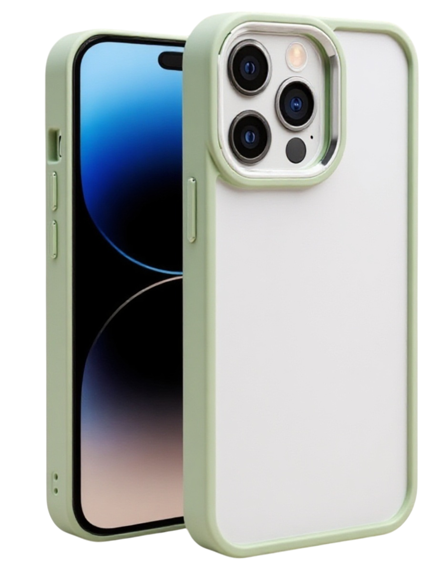 Forcell iPhone 14 Pro Max Charming Pupil Shockproof Θήκη Με Πλαίσιο Σιλικόνης Διάφανη - Green