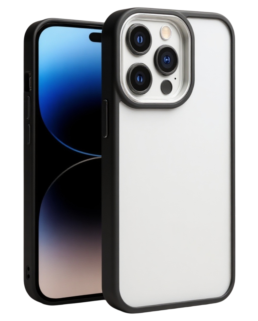 Forcell iPhone 14 Pro Max Charming Pupil Shockproof Θήκη Με Πλαίσιο Σιλικόνης Διάφανη - Black