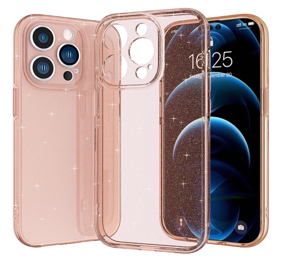Forcell iphone 14 Pro Max Fine Hole Θήκη Σιλικόνης - Shining Gold