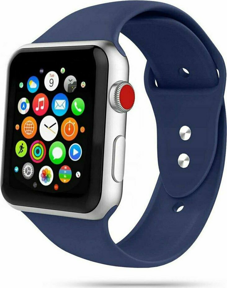 Λουράκι Apple Watch Series 6 & SE & 5 & 4 40mm Silicone Solid Color Watch Band Navy Blue
