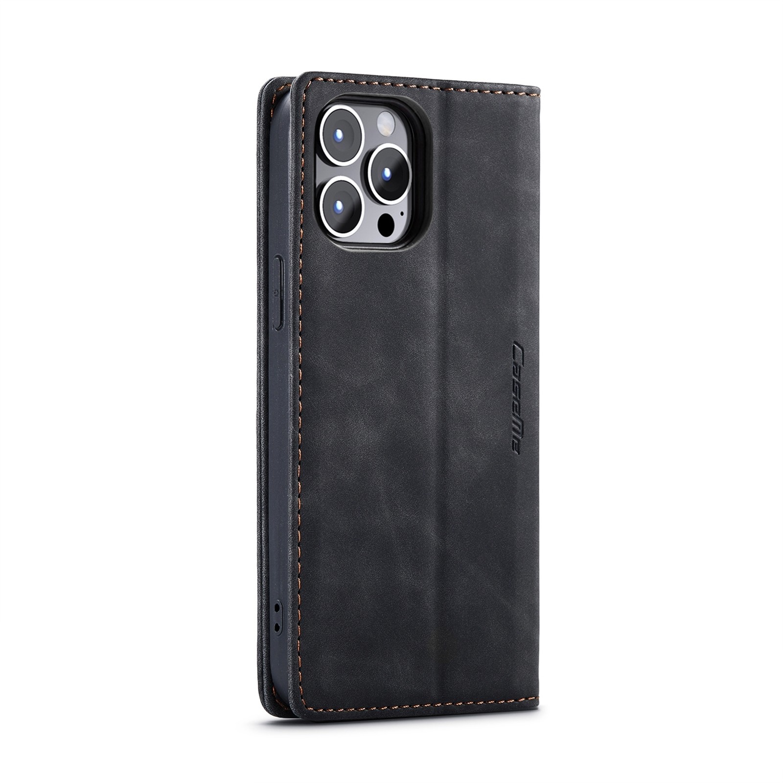 iPhone 14 Pro Θήκη Βιβλίο Μαύρο CaseMe-013 Multifunctional Retro Frosted Phone Case Black