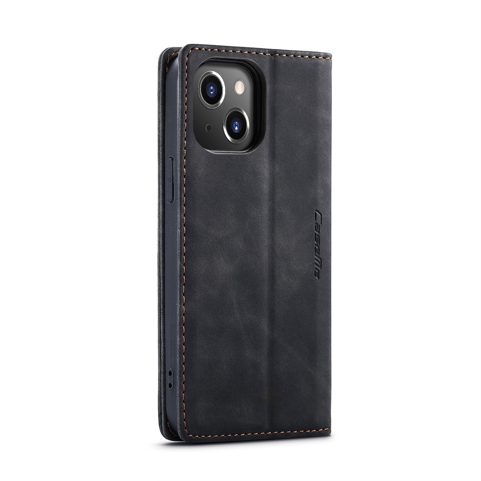iPhone 14 Θήκη Βιβλίο Μαύρο CaseMe-013 Multifunctional Retro Frosted Phone Case Black
