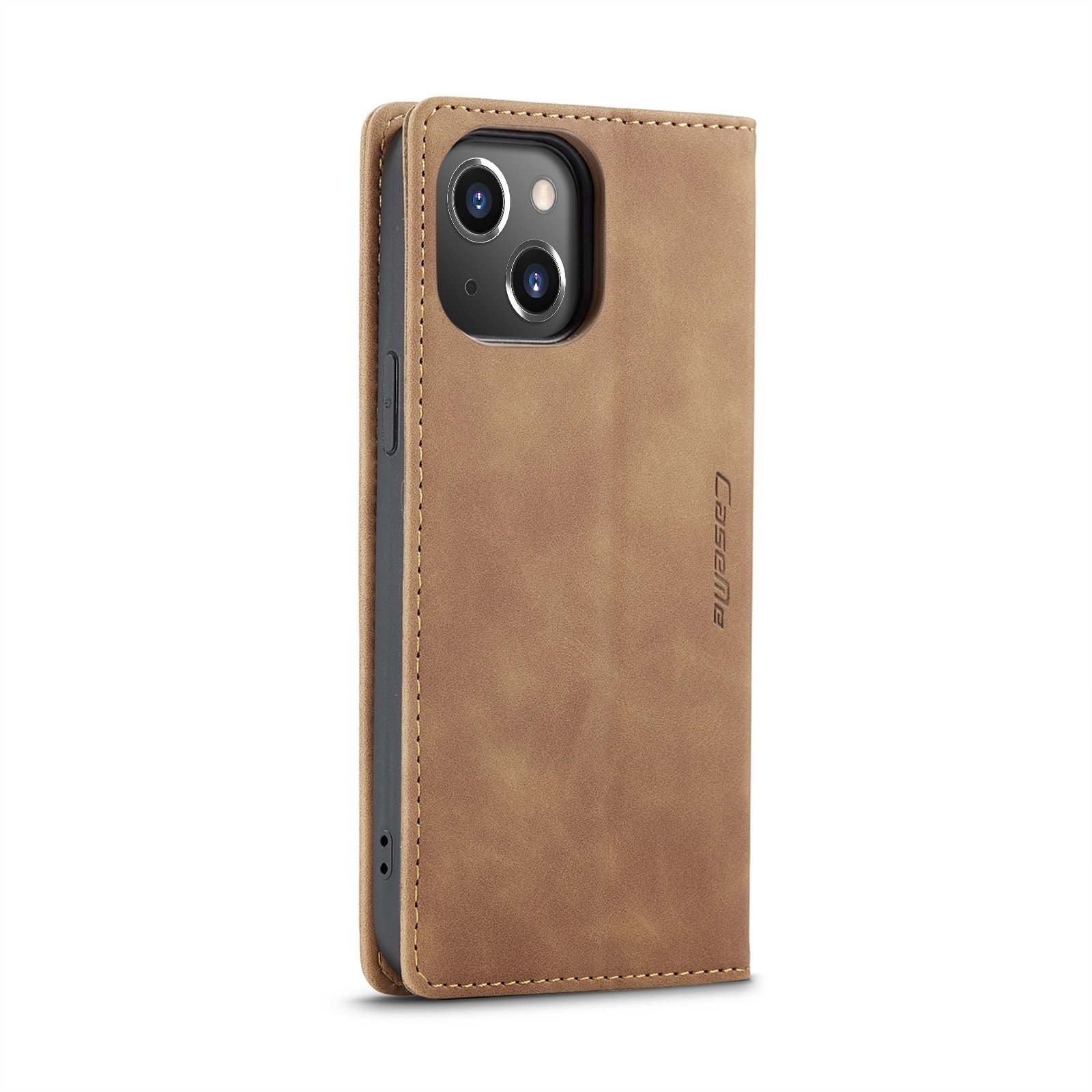 iPhone 14 Θήκη Βιβλίο Καφέ CaseMe-013 Multifunctional Retro Frosted Phone Case Brown