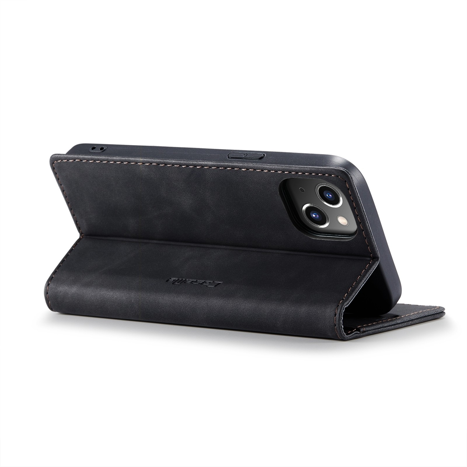 iPhone 14 Plus Θήκη Βιβλίο Μαύρο CaseMe-013 Multifunctional Retro Frosted Phone Case Black