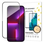 iPhone 14 Pro Προστατευτικό Τζαμάκι Μαύρο Wozinsky Full Glue Full Screen Tempered Glass Black