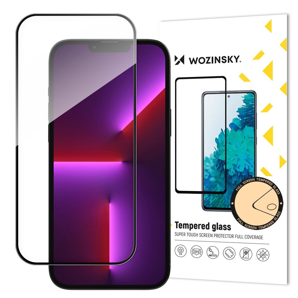 iPhone 14 Pro Προστατευτικό Τζαμάκι Μαύρο Wozinsky Full Glue Full Screen Tempered Glass Black