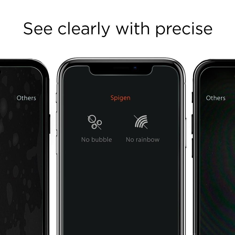 iPhone 14 Pro Προστατευτικό Τζαμάκι Spigen GLAS.tR Slim 2.5D Full Face Tempered Glass Μαύρο AGL05221