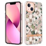 iPhone 14 Θήκη Σιλικόνης Πράσινη Γαρδένια Flowers and Plants Series IMD TPU Phone Case Green Gardenia