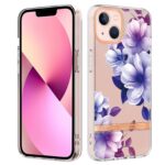 iPhone 14 Plus Θήκη Σιλικόνης Μωβ Βιγόνια Flowers and Plants Series IMD TPU Phone Case Purple Begonia