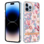 iPhone 14 Pro Θήκη Σιλικόνης Ροζ Γαρδένια Flowers and Plants Series IMD TPU Phone Case Pink Gardenia