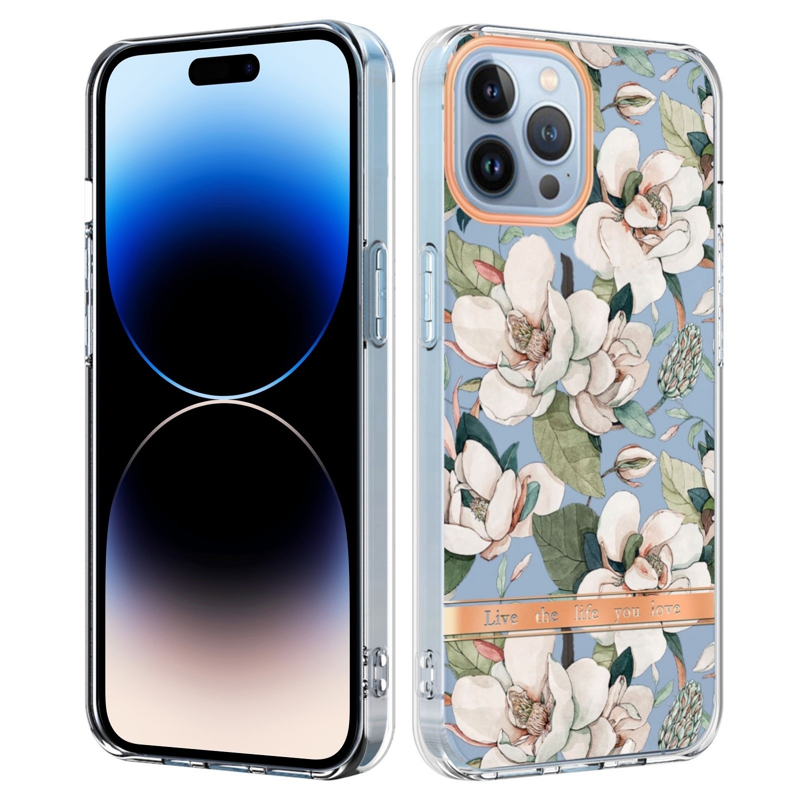 iPhone 14 Pro Θήκη Σιλικόνης Πράσινη Γαρδένια Flowers and Plants Series IMD TPU Phone Case Green Gardenia