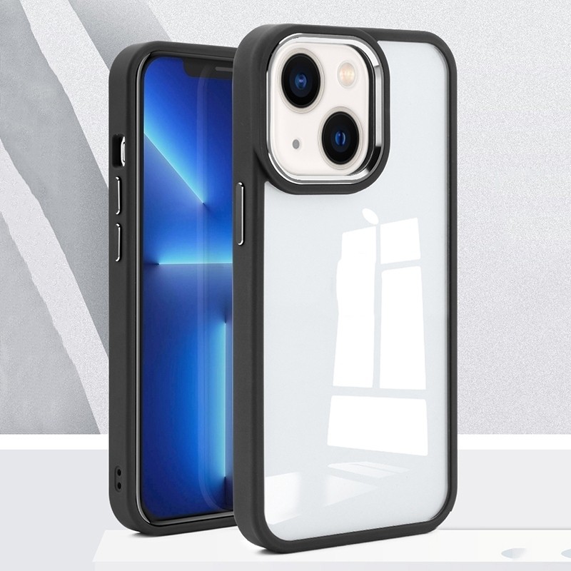 iPhone 14 Plus Θήκη Διάφανη - Μαύρη Charming Pupil II Transparent PC + TPU Shockproof Protective Case Black