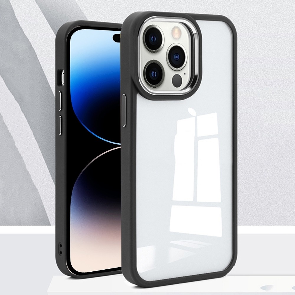 iPhone 14 Pro Θήκη Διάφανη - Μαύρη Charming Pupil II Transparent PC + TPU Shockproof Protective Case Black