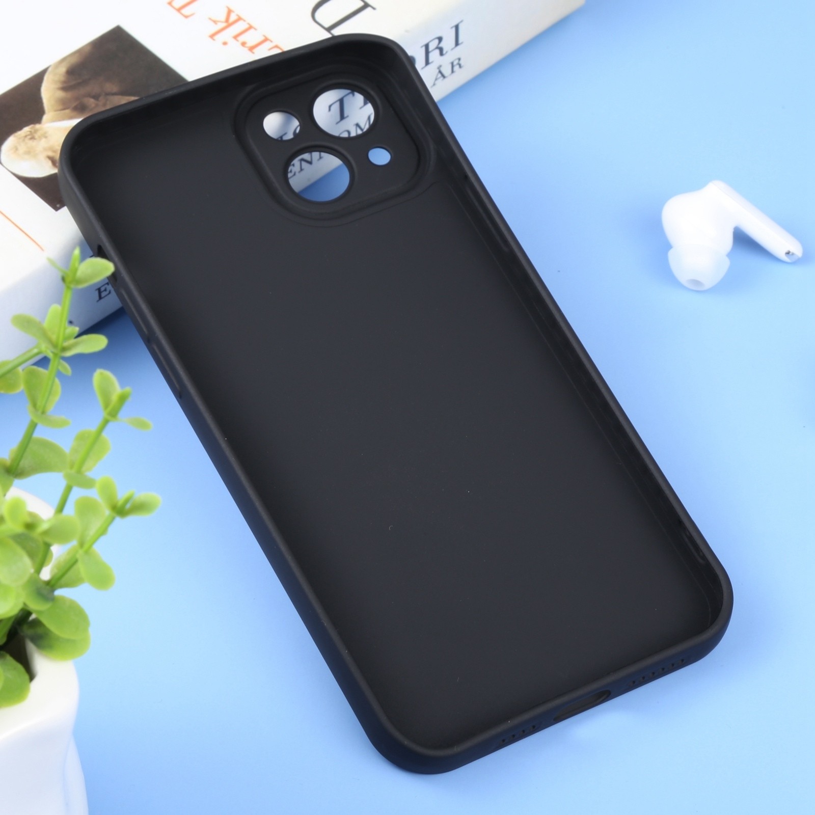 iPhone 14 Plus Θήκη Σιλικόνης Μαύρη Liquid Silicone Full Coverage Phone Case Black