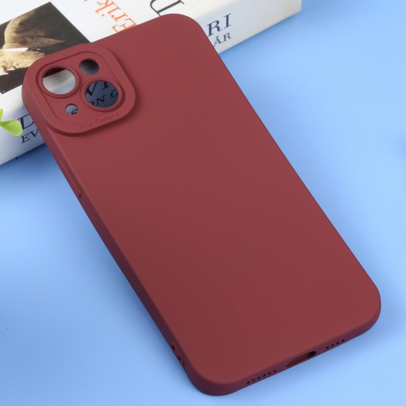 iPhone 14 Plus Θήκη Σιλικόνης Μπορντό Liquid Silicone Full Coverage Phone Case Wine Red