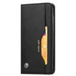 iPhone 14 Plus Θήκη Βιβλίο Μαύρο Knead Skin Texture Horizontal Flip Case Black