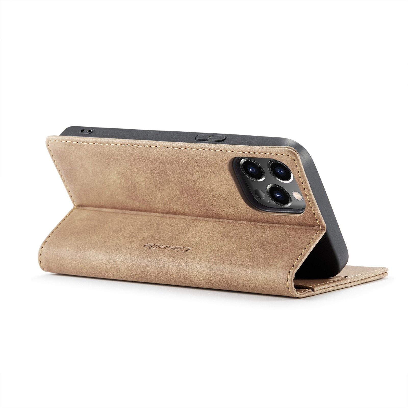 iPhone 14 Pro Θήκη Βιβλίο Καφέ CaseMe-013 Multifunctional Retro Frosted Phone Case Brown