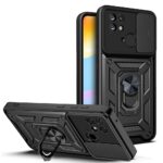 Xiaomi Redmi 10C Θήκη Μαύρη Με Σταντ Sliding Camera Cover Design TPU+PC Phone Case Black