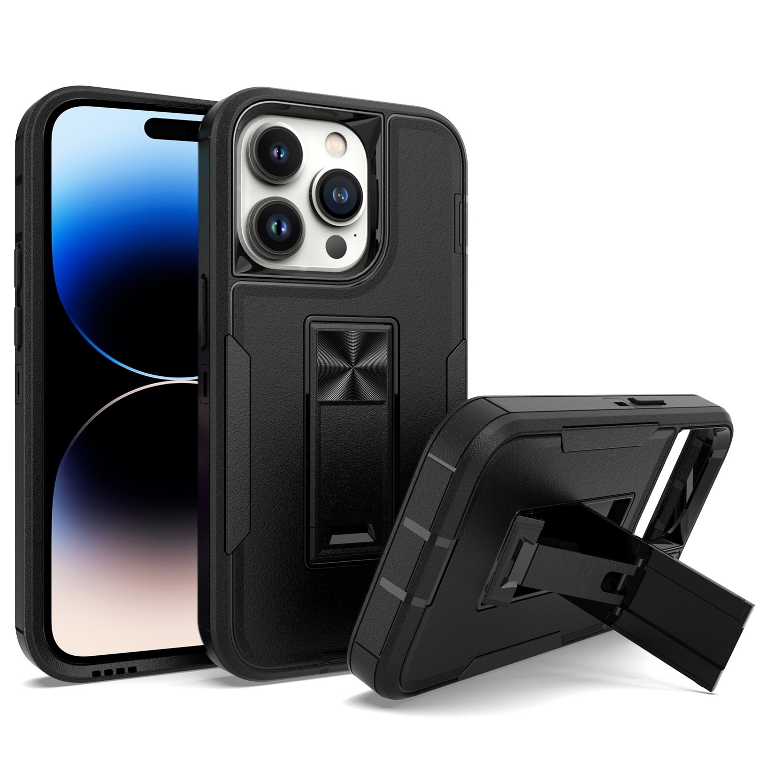 iPhone 14 Pro Θήκη Μαύρη Με Σταντ Shockproof TPU + PC Magnetic Protective Case with Holder Black