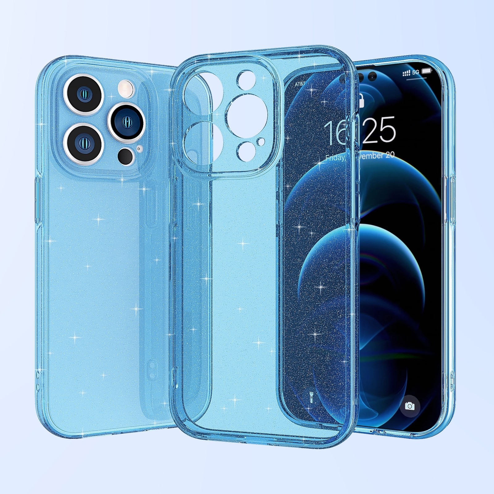 iPhone 14 Plus Θήκη Σιλικόνης Ανοιχτό Μπλε Silicone Fine Hole Phone Protective Case Shining Sky Blue