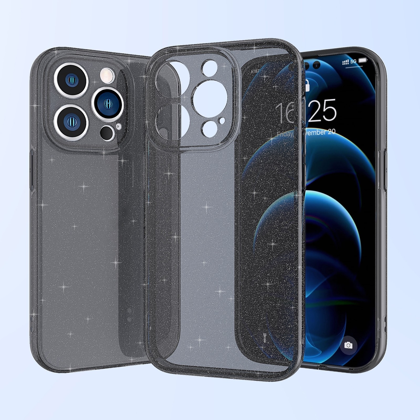 iphone 14 Pro Θήκη Σιλικόνης Μαύρη Silicone Fine Hole Phone Protective Case Shining Black