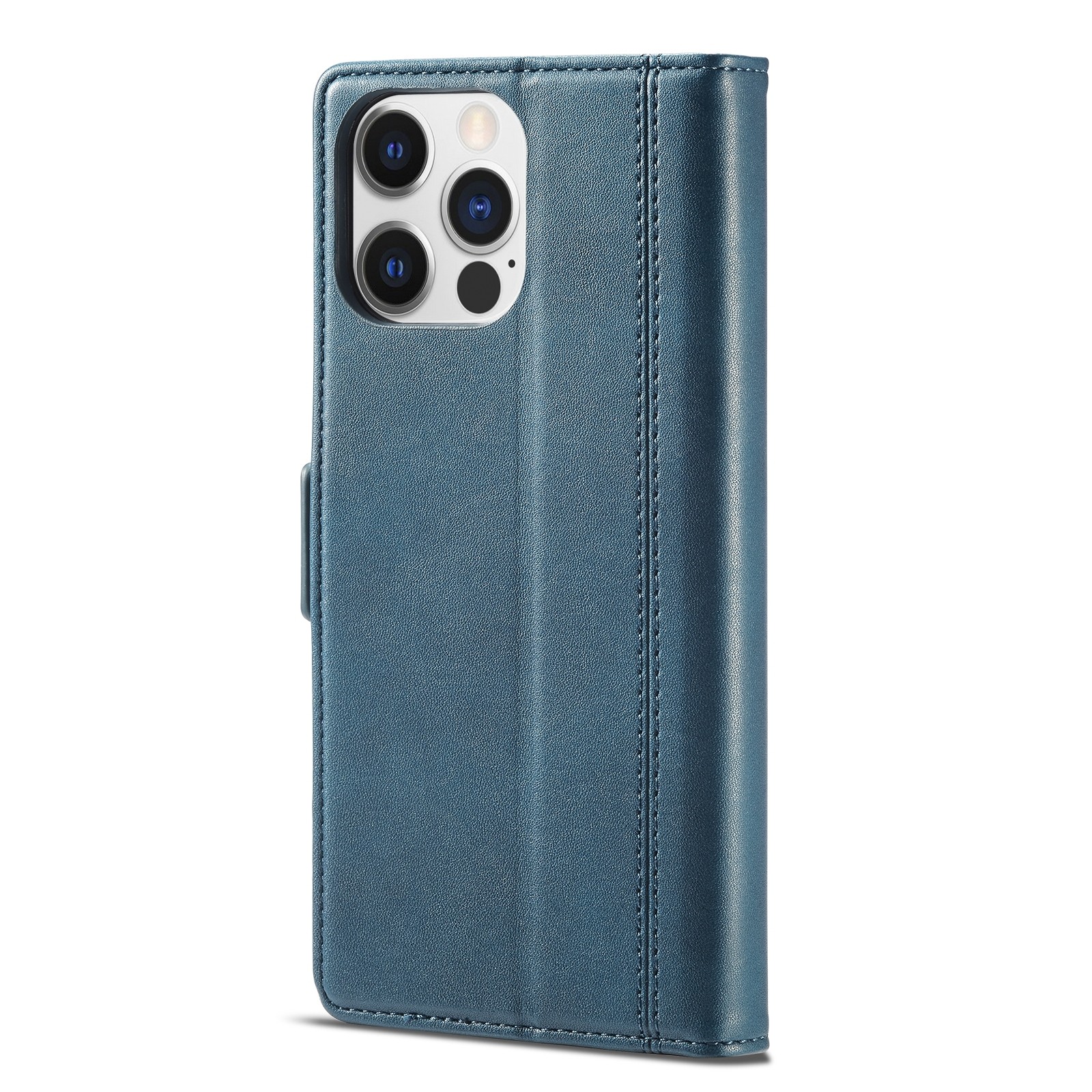 iPhone 14 Θήκη Βιβλίο Μπλε LC.IMEEKE Magnetic Buckle Horizontal Flip Case Blue