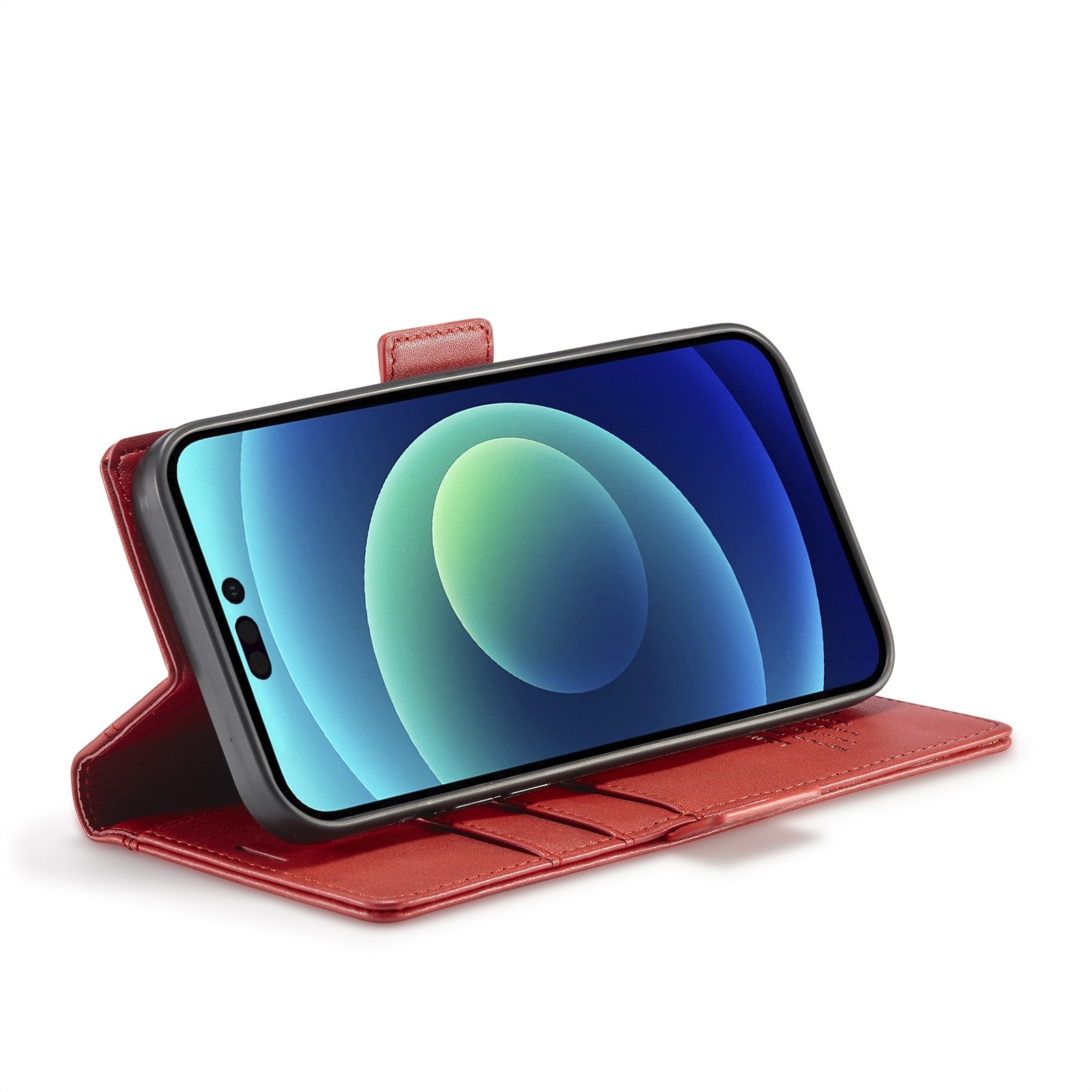 iPhone 14 Plus Θήκη Βιβλίο Κόκκινο LC.IMEEKE Magnetic Buckle Horizontal Flip Case Red