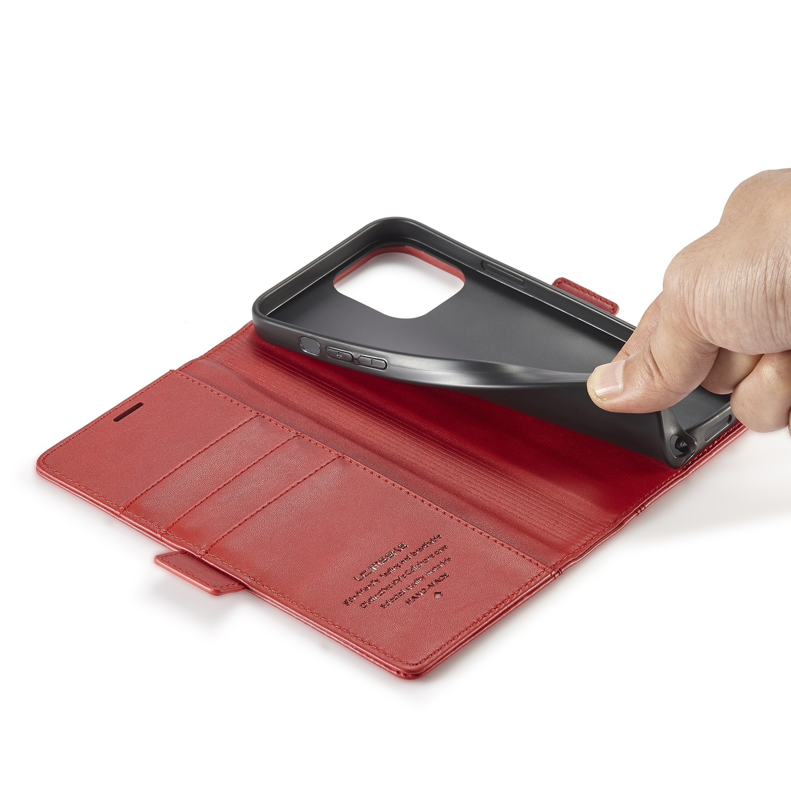 iPhone 14 Plus Θήκη Βιβλίο Κόκκινο LC.IMEEKE Magnetic Buckle Horizontal Flip Case Red