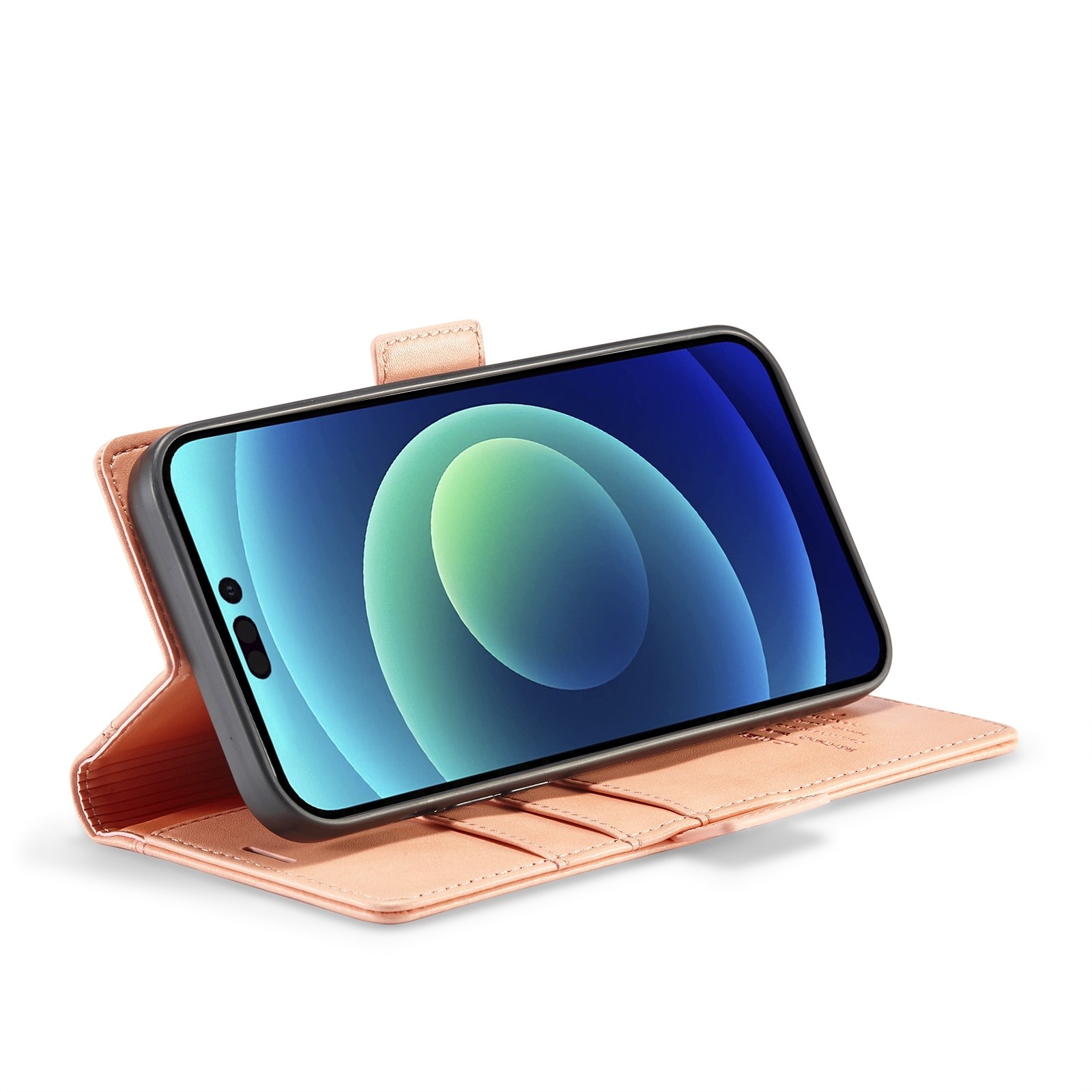 iPhone 14 Pro Θήκη Βιβλίο Ροζ - Χρυσό LC.IMEEKE Magnetic Buckle Horizontal Flip Case Rose Gold
