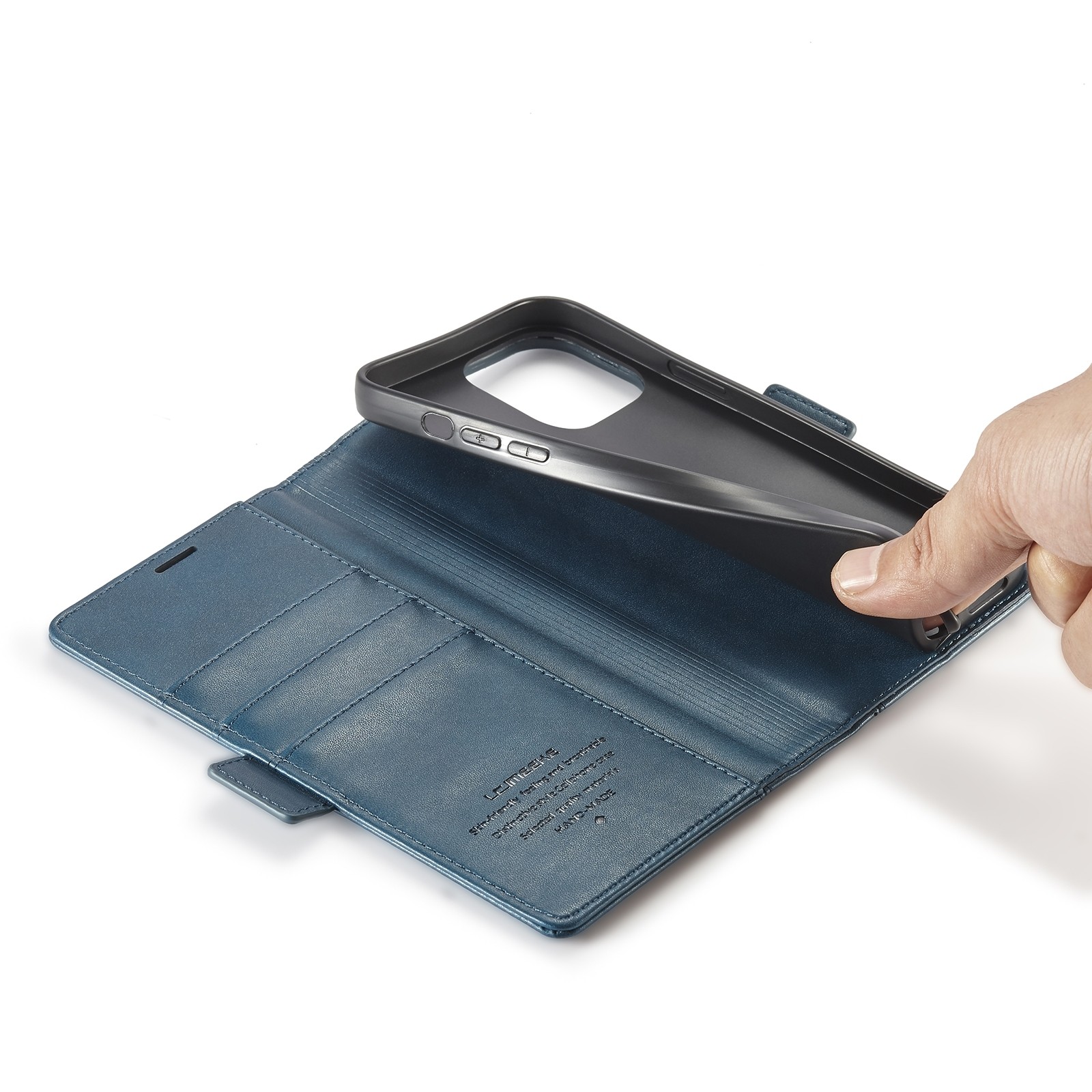 iPhone 14 Pro Θήκη Βιβλίο Μπλε LC.IMEEKE Magnetic Buckle Horizontal Flip Case Blue